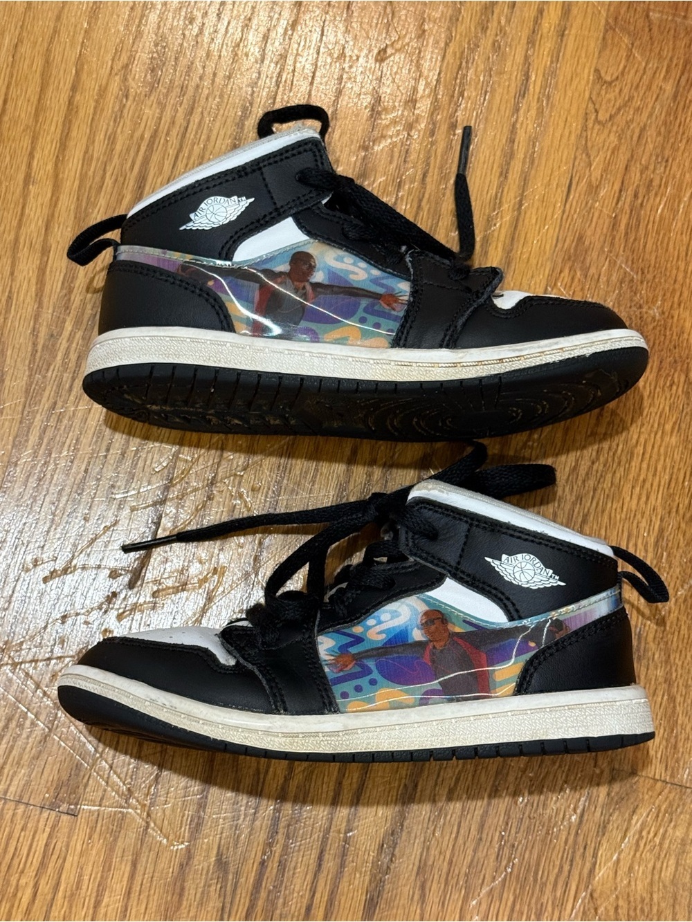 Size 10c Nike Air Jordan 1 Mid Hologram Black/White Toddler